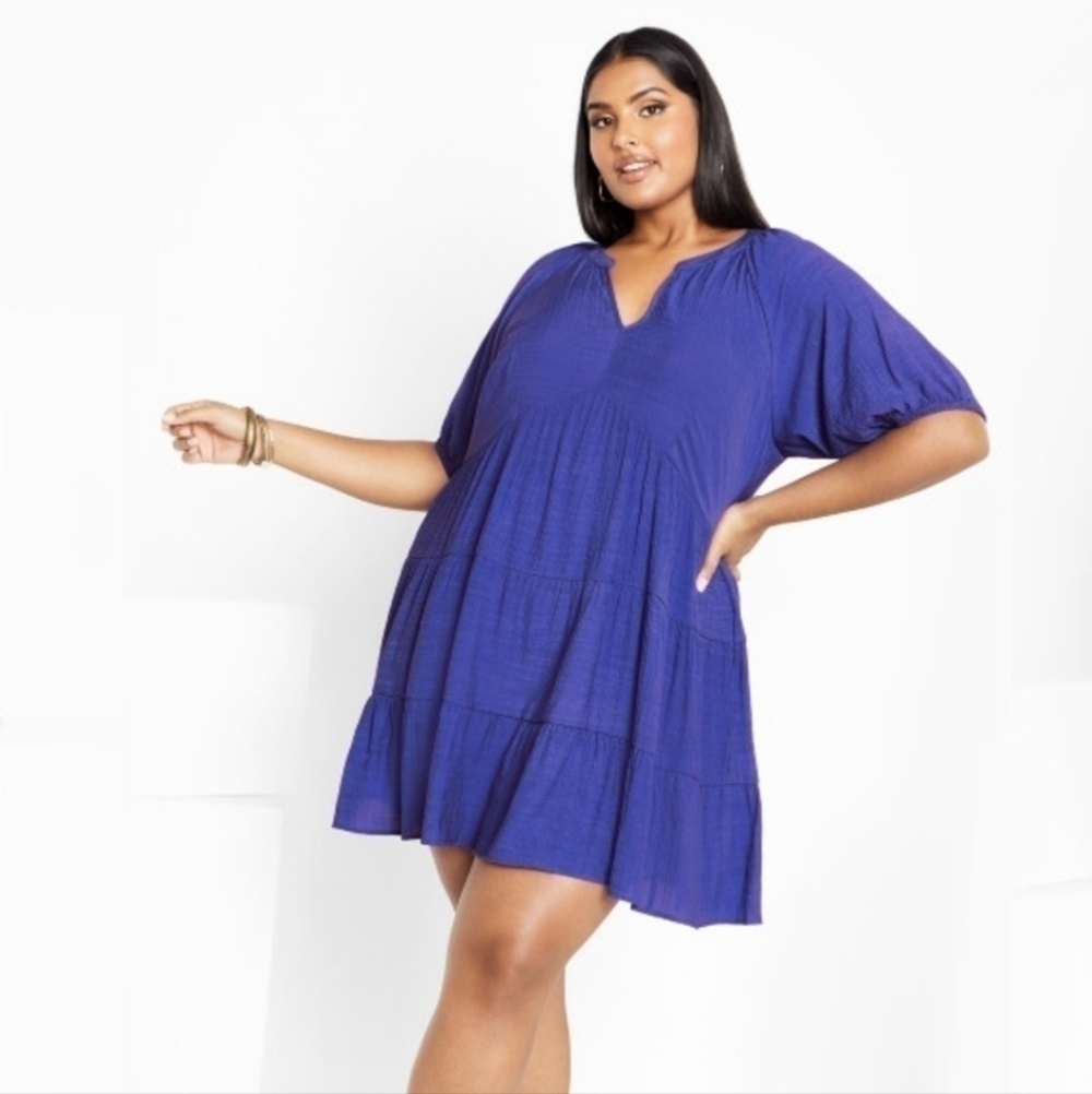 CITY CHIC Plus Size Kara Dress Marine Blue - Picture 2 of 6